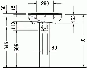 Пьедестал Duravit P3 Comforts белый 0858360000 Пьедестал Duravit P3 Comforts белый 0858360000, 2