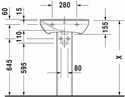 Пьедестал Duravit P3 Comforts белый 0858360000 Пьедестал Duravit P3 Comforts белый 0858360000