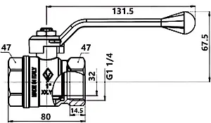 Кран шаровый 1¼"в x 1¼"в Bugatti New Jersey 09100015, 2