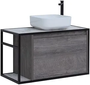 Тумба-умывальник подвесная Aquanet Nova Lite LOFT 90 R дуб рошелье 00261655+ Тумба-умывальник подвесная Aquanet Nova Lite LOFT 90 R дуб рошелье 00261655+, 1