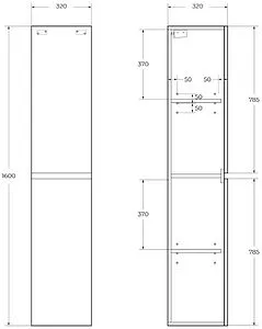Шкаф-пенал подвесной BelBagno ALBANO 32 Pino Scania ALBANO-1600-2A-SC-PS-P, 2