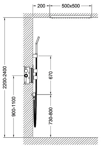 Душевая система с термостатом для душа Timo Petruma чёрный матовый SX-5029/03SM