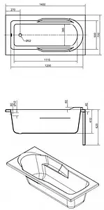 Ванна акриловая Cersanit Santana 140x70 63348 Ванна акриловая Cersanit Santana 140x70 63348, 2