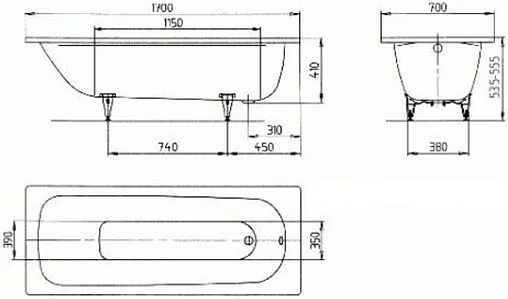Ванна стальная Kaldewei Saniform Plus 170x70 mod. 363-1 anti-slip (полный)+easy-clean белый 111834013001 Ванна стальная Kaldewei Saniform Plus 170x70 mod. 363-1 anti-slip (полный)+easy-clean белый 111834013001