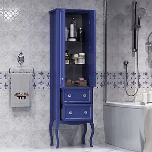 Шкаф-пенал напольный двухстворчатый Opadiris Валери 56 сапфир 00-00007338, 4