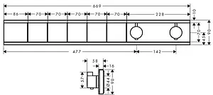 Термостат для 5 потребителей Hansgrohe RainSelect белый матовый 15384700, 2