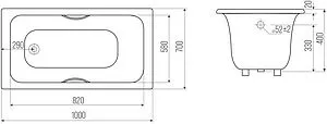 Ванна чугунная Goldman Classic 100x70 CL10070 Ванна чугунная Goldman Classic 100x70 CL10070, 2