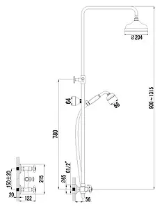 Душевая система со смесителем для душа Lemark Vintage бронза/белый LM2860B Душевая система со смесителем для душа Lemark Vintage бронза/белый LM2860B, 2