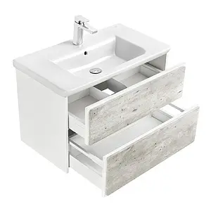 Тумба-умывальник подвесная Roca Ronda 80 белый/бетон ZRU9303004+327470000 Тумба-умывальник подвесная Roca Ronda 80 белый/бетон ZRU9303004+327470000, 4