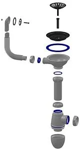 Сифон бутылочный для мойки с переливом Unicorn B411 Сифон бутылочный для мойки с переливом Unicorn B411, 2