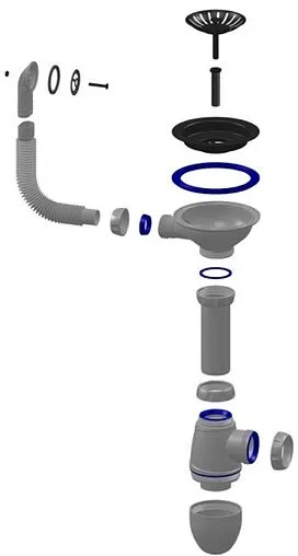 Сифон бутылочный для мойки с переливом Unicorn B411 Сифон бутылочный для мойки с переливом Unicorn B411