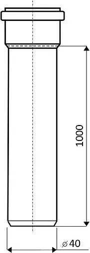 Труба канализационная внутренняя D=40мм L=1000мм Ostendorf HTEM 111040