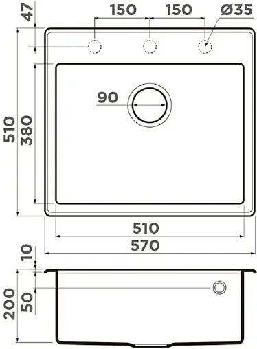 Мойка кухонная Omoikiri Tedori 57-WH белый 4993983
