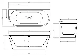 Ванна акриловая Abber 150x80 AB9216-1.5 Ванна акриловая Abber 150x80 AB9216-1.5, 2