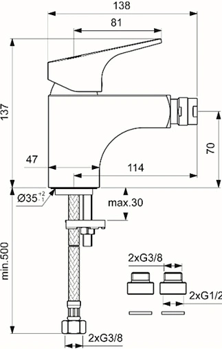 Смеситель для биде Vidima Next хром BA369AA