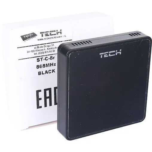 Беспроводной комнатный датчик TECH ST-C-8r черный WG.03.0138