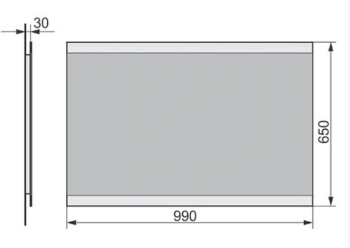 Зеркало с подсветкой Raval Hotte 100 белый Hot.02.100/W
