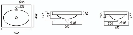 Раковина Sanita Luxe Next Greek 60 белый NXT60SLWB11