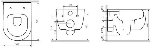 Унитаз подвесной безободковый с функцией биде Damixa Sirius белый DX86C1800SC Унитаз подвесной безободковый с функцией биде Damixa Sirius белый DX86C1800SC
