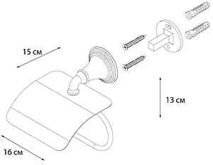 Держатель туалетной бумаги Fixsen Luksor чёрный/золото FX-71610B Держатель туалетной бумаги Fixsen Luksor чёрный/золото FX-71610B, 3