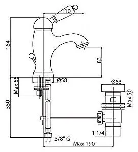 Смеситель для раковины Cezares Vintage золото VINTAGE-LSM1-03/24-Sw Смеситель для раковины Cezares Vintage золото VINTAGE-LSM1-03/24-Sw, 2
