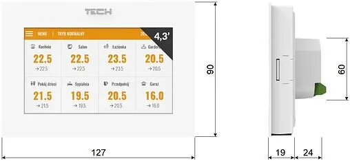 Беспроводной контроллер зонального управления Wi-Fi 16 зон НЗ 230В TECH ST-16S WiFi белый WG.20.0083