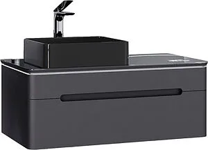 Тумба под умывальник подвесная Jorno Shine 100 антрацит Shi.01.100/P/A Тумба под умывальник подвесная Jorno Shine 100 антрацит Shi.01.100/P/A, 1