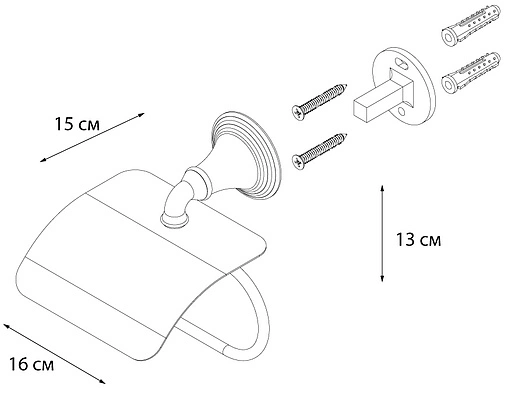 Держатель туалетной бумаги Fixsen Luksor чёрный/золото FX-71610B