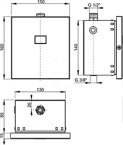 Автоматическое устройство смыва для писсуара (на батарейках 6V) металл AlcaPlast нержавеющая сталь ASP4-KB Автоматическое устройство смыва для писсуара (на батарейках 6V) металл AlcaPlast нержавеющая сталь ASP4-KB, 2