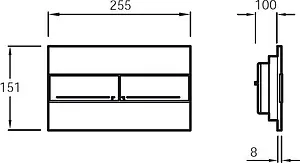 Клавиша смыва для унитаза Jacob Delafon E4316-CP хром глянцевый Клавиша смыва для унитаза Jacob Delafon E4316-CP хром глянцевый, 2