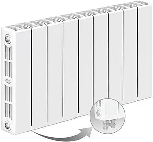 Радиатор биметаллический 9 секций нижнее левое подключение Rifar Supremo Ventil 350 RSVL35009 Радиатор биметаллический 9 секций нижнее левое подключение Rifar Supremo Ventil 350 RSVL35009, 1