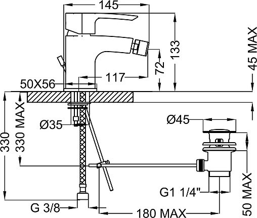 Смеситель для биде Cezares Lillia хром LILLIA-BSM1-01-Cr