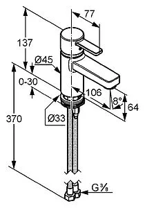 Смеситель для раковины Kludi Zenta чёрный/хром 382518675 Смеситель для раковины Kludi Zenta чёрный/хром 382518675, 2