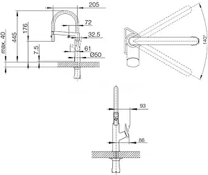 Смеситель для кухни с гибким изливом Blanco Solenta-S Senso рычаг справа хром 522406 Смеситель для кухни с гибким изливом Blanco Solenta-S Senso рычаг справа хром 522406, 2