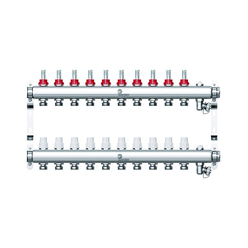 Группа коллекторная с расходомерами 10 отводов 1&quot;в/в x ¾&quot;ек Wester W902.10