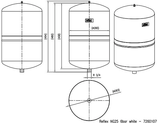 Расширительный бак Reflex NG 25л 6 бар 7260107