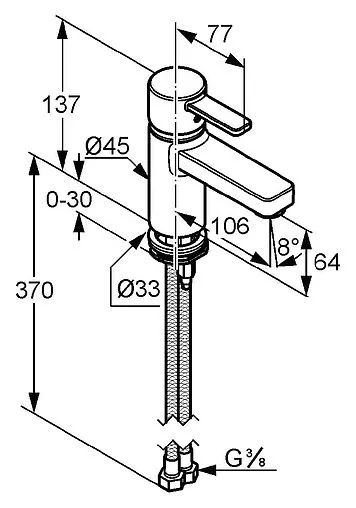 Смеситель для раковины Kludi Zenta чёрный/хром 382518675 Смеситель для раковины Kludi Zenta чёрный/хром 382518675