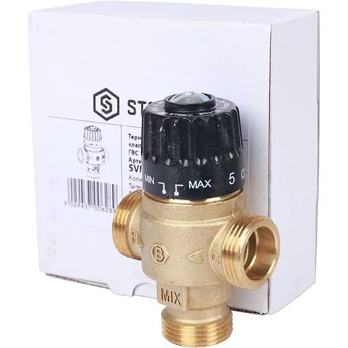 Трехходовой термостатический смесительный клапан ¾&quot; +30...+65°С Kvs 2.3 Stout SVM-0125-236520