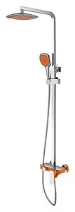 Душевая система со смесителем для ванны D&K Berlin.Kunste оранжевый/хром DA1433713A02 Душевая система со смесителем для ванны D&K Berlin.Kunste оранжевый/хром DA1433713A02, 1