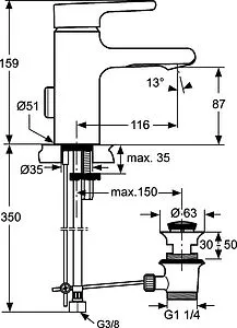 Смеситель для раковины Ideal Standard Attitude хром A4594AA Смеситель для раковины Ideal Standard Attitude хром A4594AA, 2