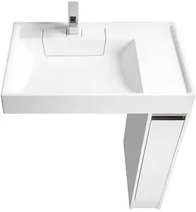 Тумба-умывальник напольная над стиральной машиной Aquaton Лондри 80 белый 1A2361K0LH010, 4