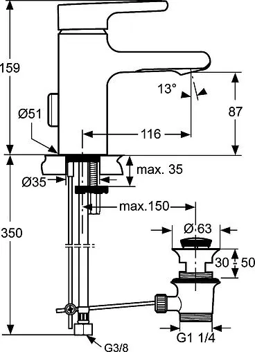 Смеситель для раковины Ideal Standard Attitude хром A4594AA Смеситель для раковины Ideal Standard Attitude хром A4594AA