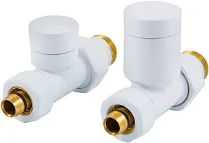 Комплект вентилей регулирующих прямых 15x1.0 x ½"н Schlosser Elegant белый 604200022 Комплект вентилей регулирующих прямых 15x1.0 x ½"н Schlosser Elegant белый 604200022, 1