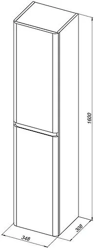 Шкаф-пенал Aquanet Эмбер 35 чёрный 00330472