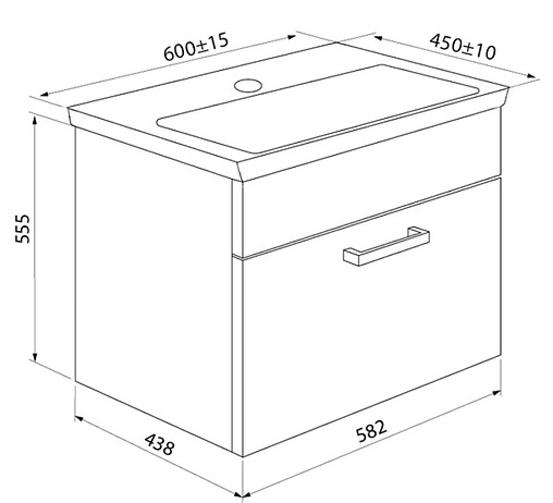 Тумба-умывальник подвесная IDDIS Mirro 60 белый/дерево MIR60W0i95K