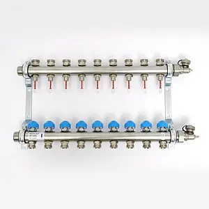 Группа коллекторная с расходомерами 9 отводов 1"н/н x ¾"ек Uni-fitt 455W4309 Группа коллекторная с расходомерами 9 отводов 1"н/н x ¾"ек Uni-fitt 455W4309, 1