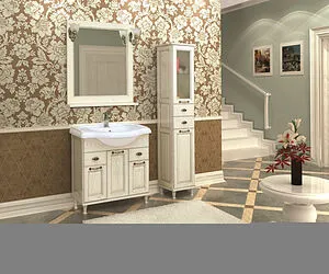 Зеркало Aquaton Жерона 85 белое золото 1A158702GEM40, 5