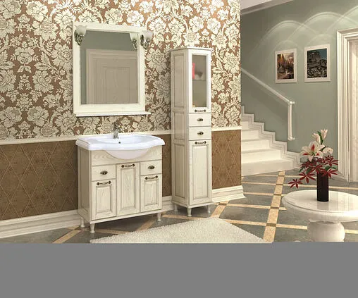 Зеркало Aquaton Жерона 85 белое золото 1A158702GEM40