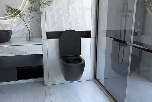 Комплект 5 в 1 Abber Bequem AC1100MB-AC0105-AC0120MB с кнопкой черный матовый