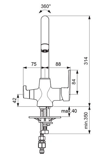 Смеситель для кухни с подключением к фильтру Vidima Uno хром BA356AA